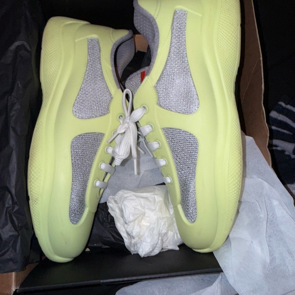 Lime Green and Gray Sneakers For Sale Worn Once